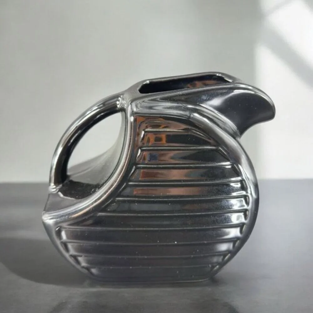 Feltman Langer USA Ceramic Pitcher Carafe Black Ceramic Vintage Kitchenware‎ VTG